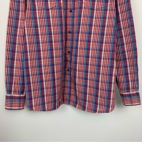 Vintage Y2K Wrangler Jeans Co. Plaid Western Button Up Shirt - Picture 2 of 8